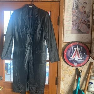 Womens leather tail coat